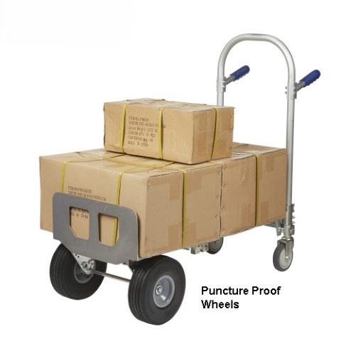 Liftek Sack Truck Foldatruk Small Puncture Proof Wheels and D Nose