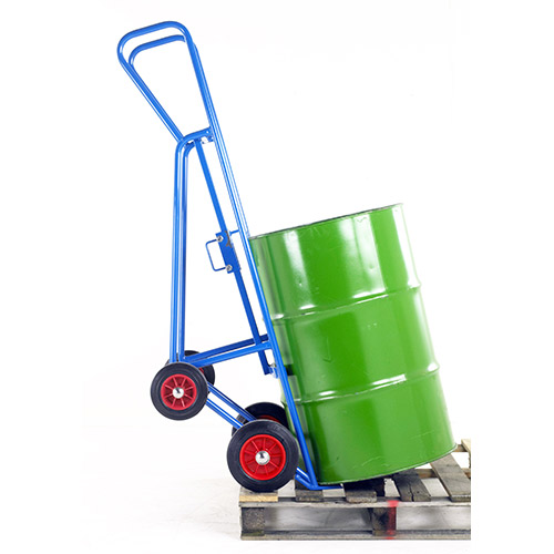 Pallet Loading Drum Truck, Zinc Plated with Twin Loop Handles. Optional Plastic Drum Clamp.-300