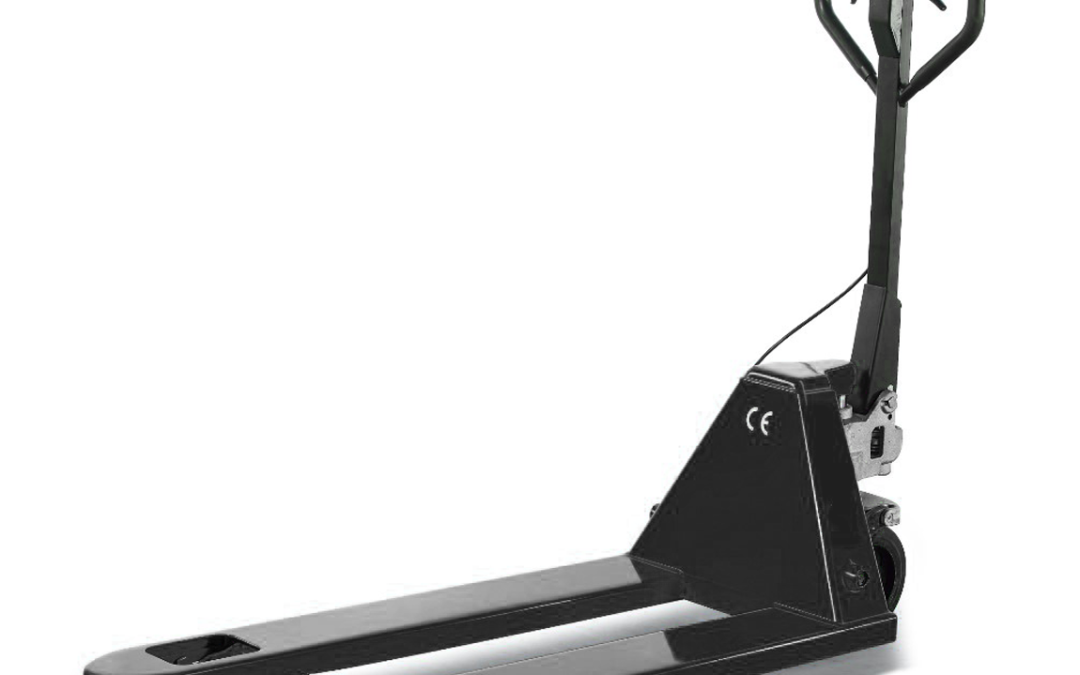 Side view of the liftek pallet truck with progressive brake.
