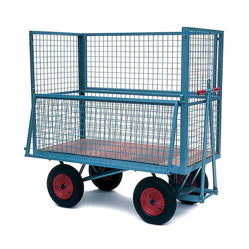 Heavy Duty Turntable Trolley with Half Drop Cage-0