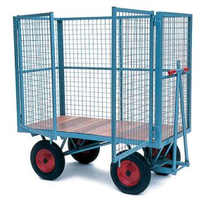 Heavy Duty Turntable Trolley with Hinged Cage Doors-0