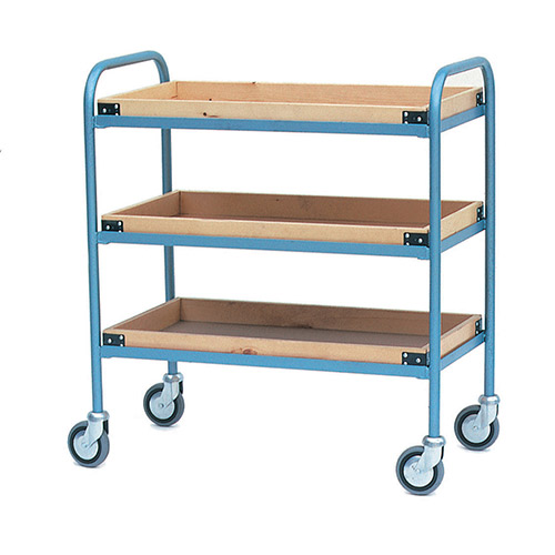 Shelf Trolley with Wooden Trays-0