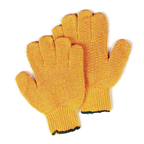 GL4006 - Yellow Knitted Criss Cross Vinyl Gloves-0