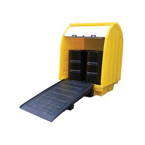 4 Drum 'Hard Top' Polyethylene Spill Pallet-0