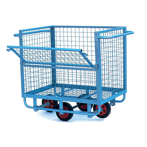 Warehouse Cage Trolley with Hinged Side-0