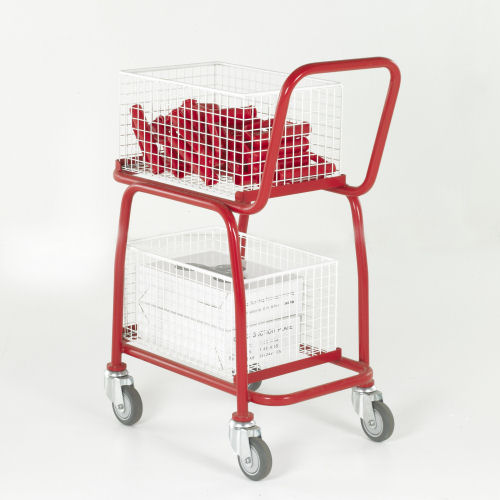 Two-Tier Basket and Tray Trolley-0