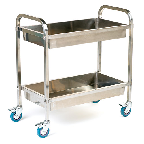 Stainless Steel Trolley with Deep Shelves-0