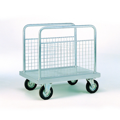 Zinc Plated Platform Trolleys with Mesh Sides-0