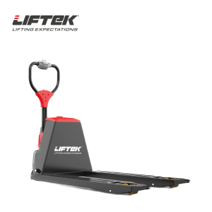 Front view of Liftek DriverTruk 50 Fully Electric Pallet Truck in black.